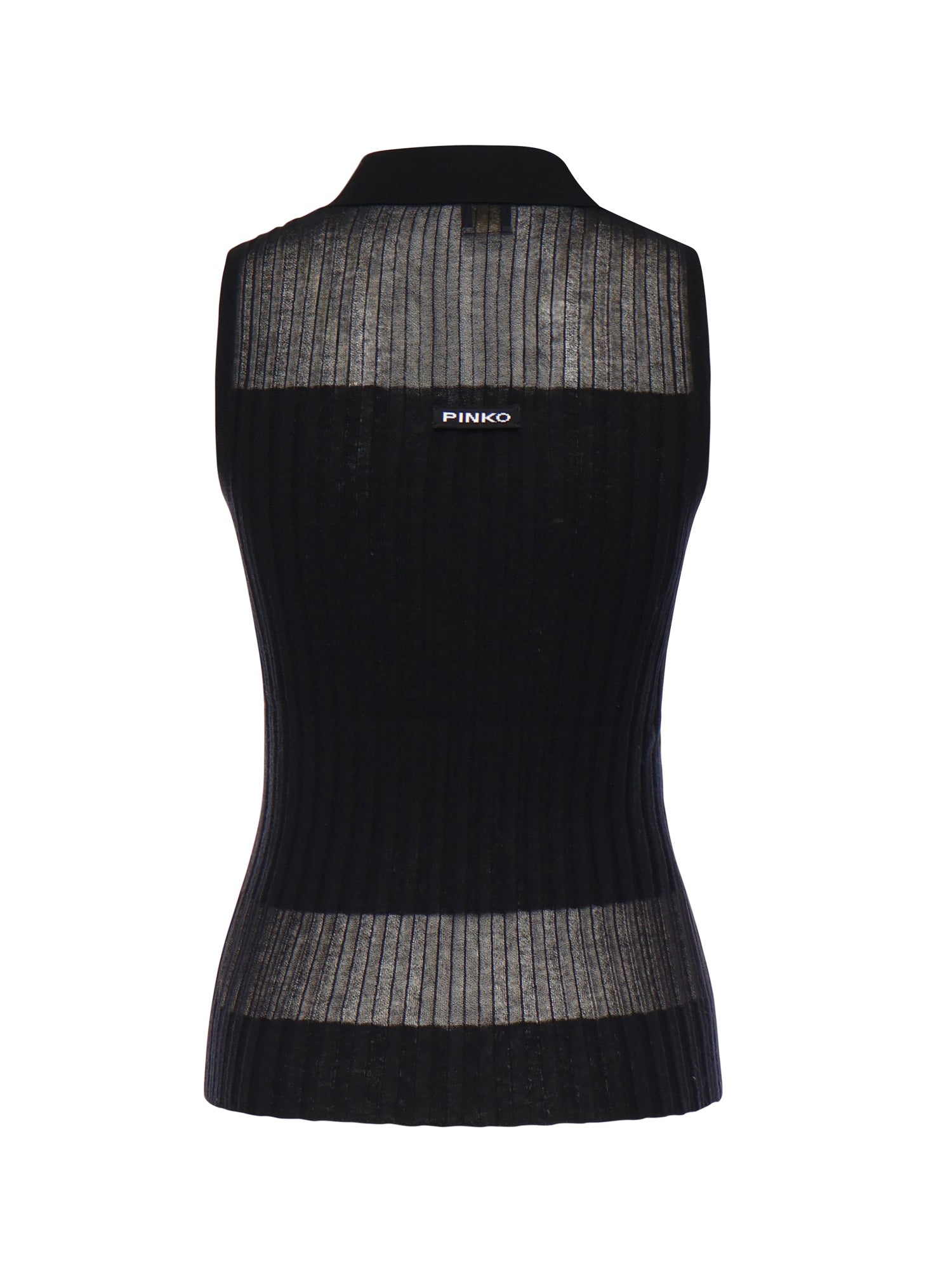 Canotta a polo in maglia a coste 106318 A34BZ99 PINKO 