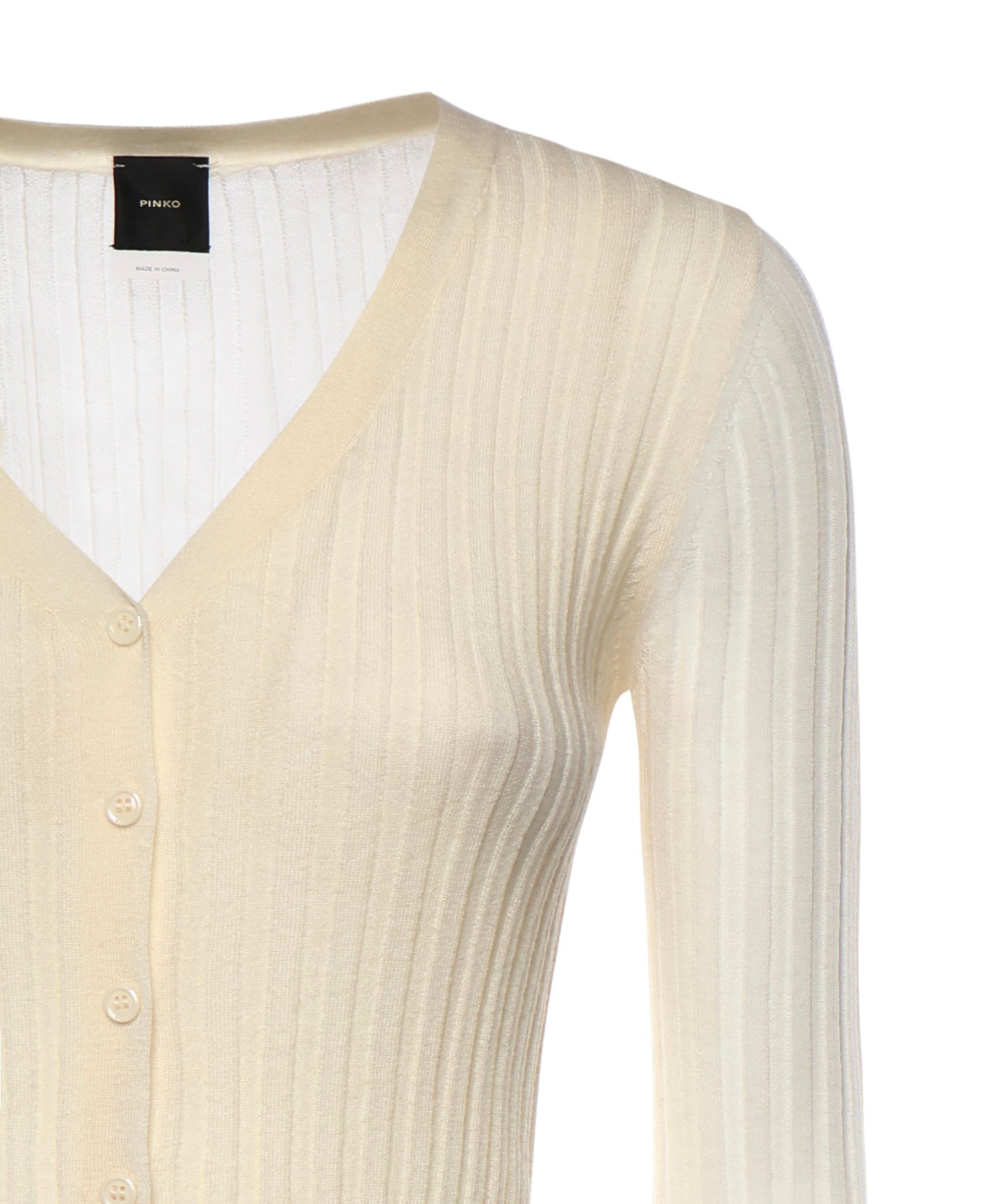 Cardigan in maglia leggera a coste 106321 A34BC14 PINKO 