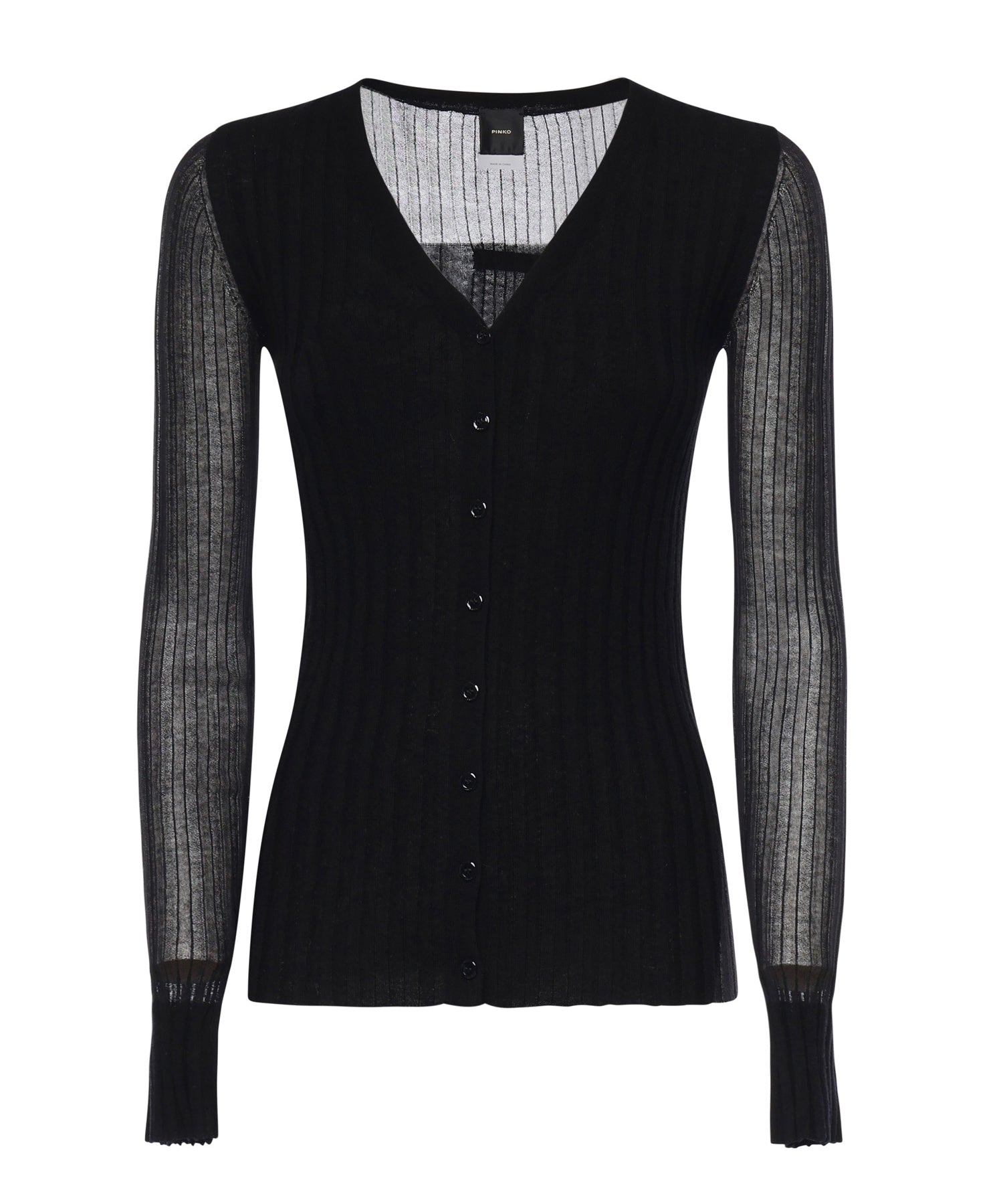 Cardigan in maglia leggera a coste 106321 A34BZ99 PINKO 