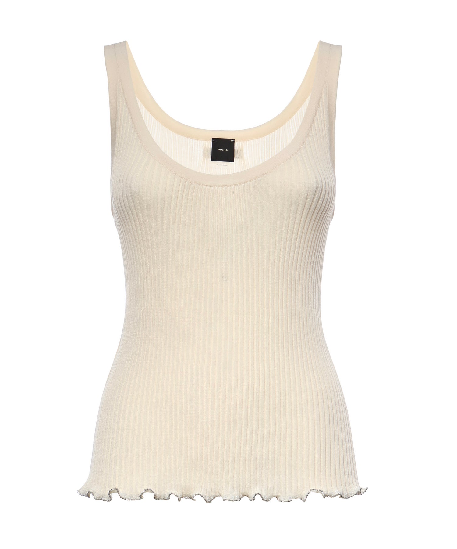 Top a costine con logo 106323 A343C14 PINKO 