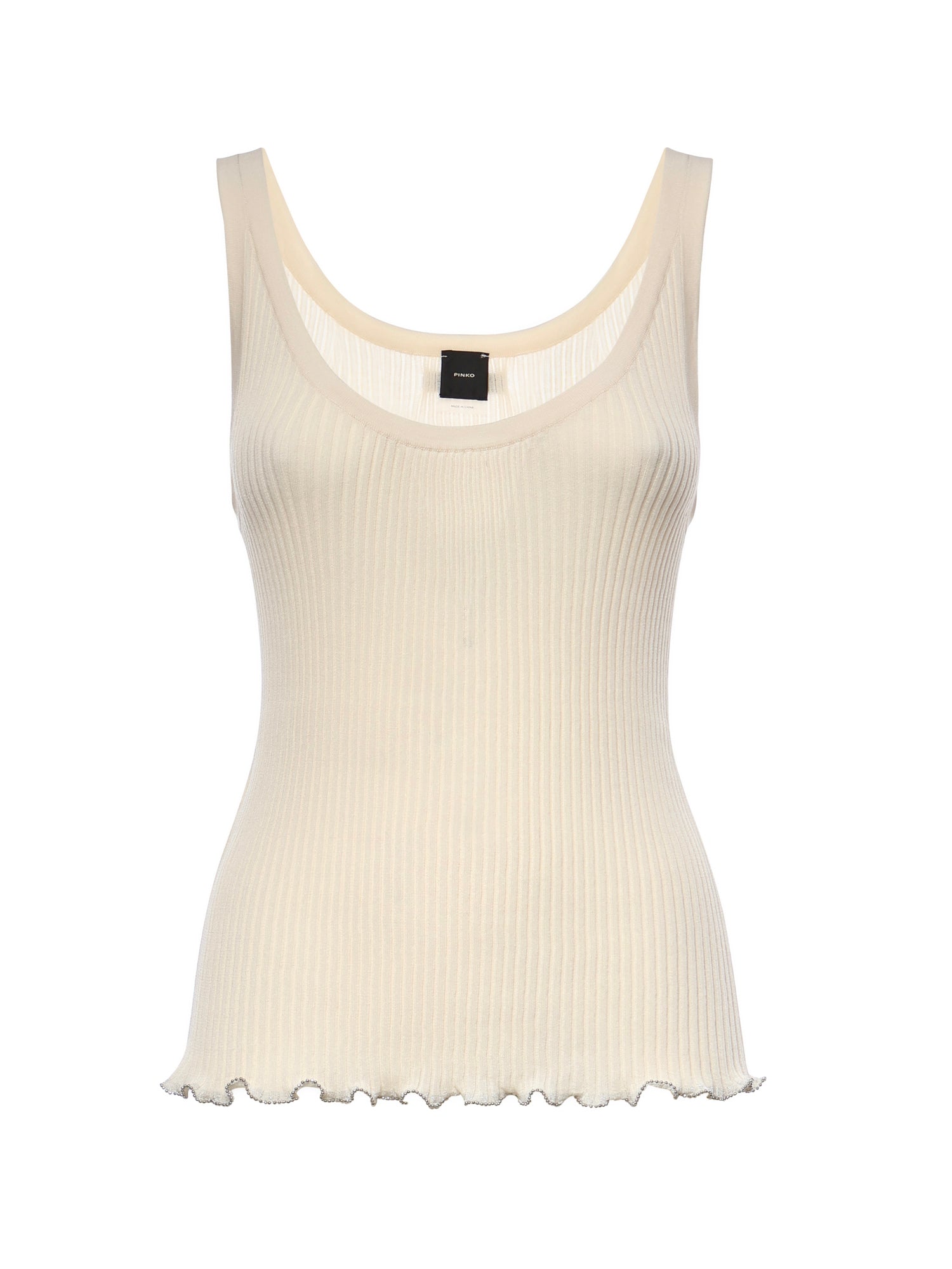 Top a costine con logo 106323 A343C14 PINKO 
