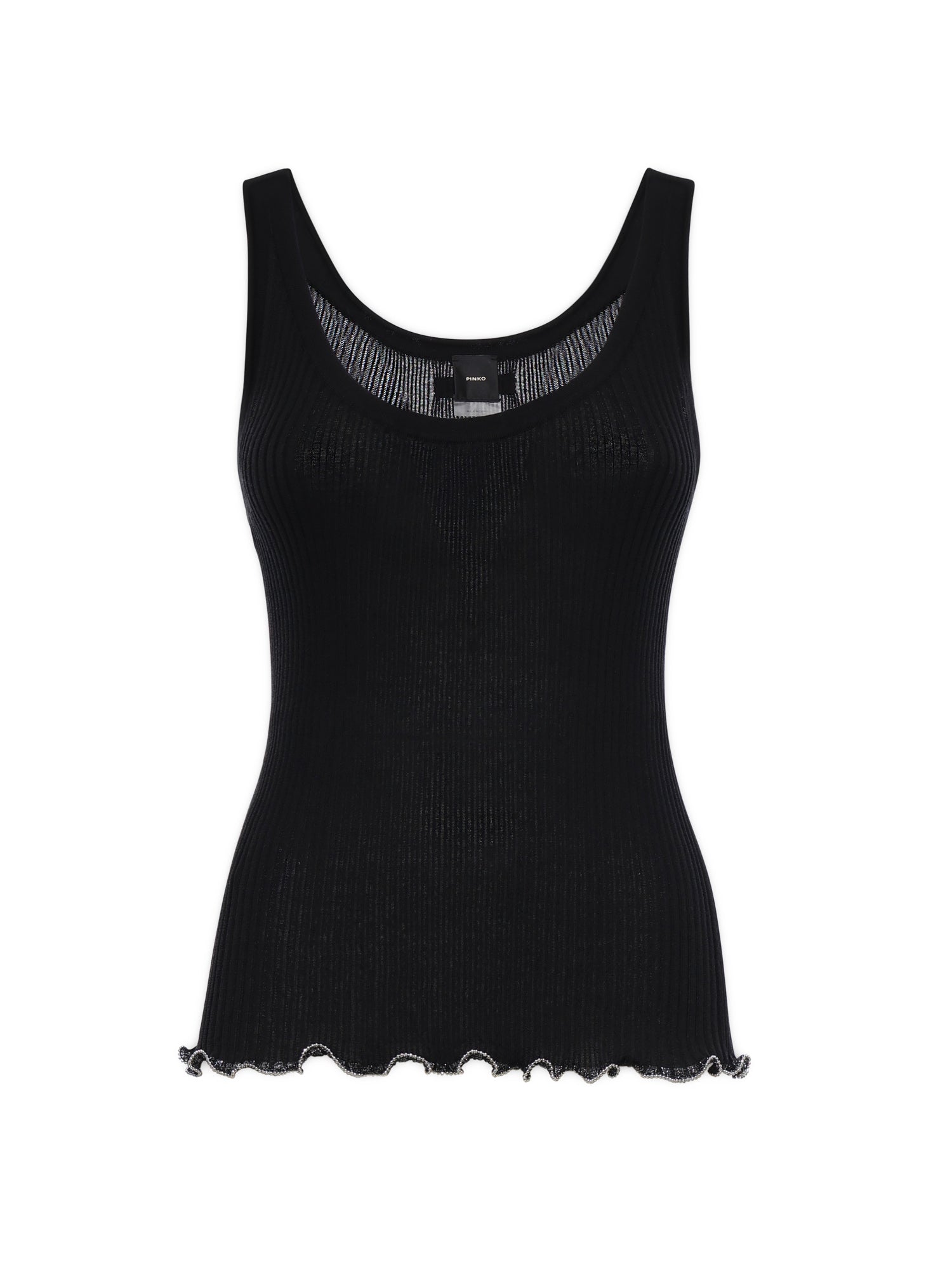 Top a costine con logo 106323 A343Z99 PINKO 