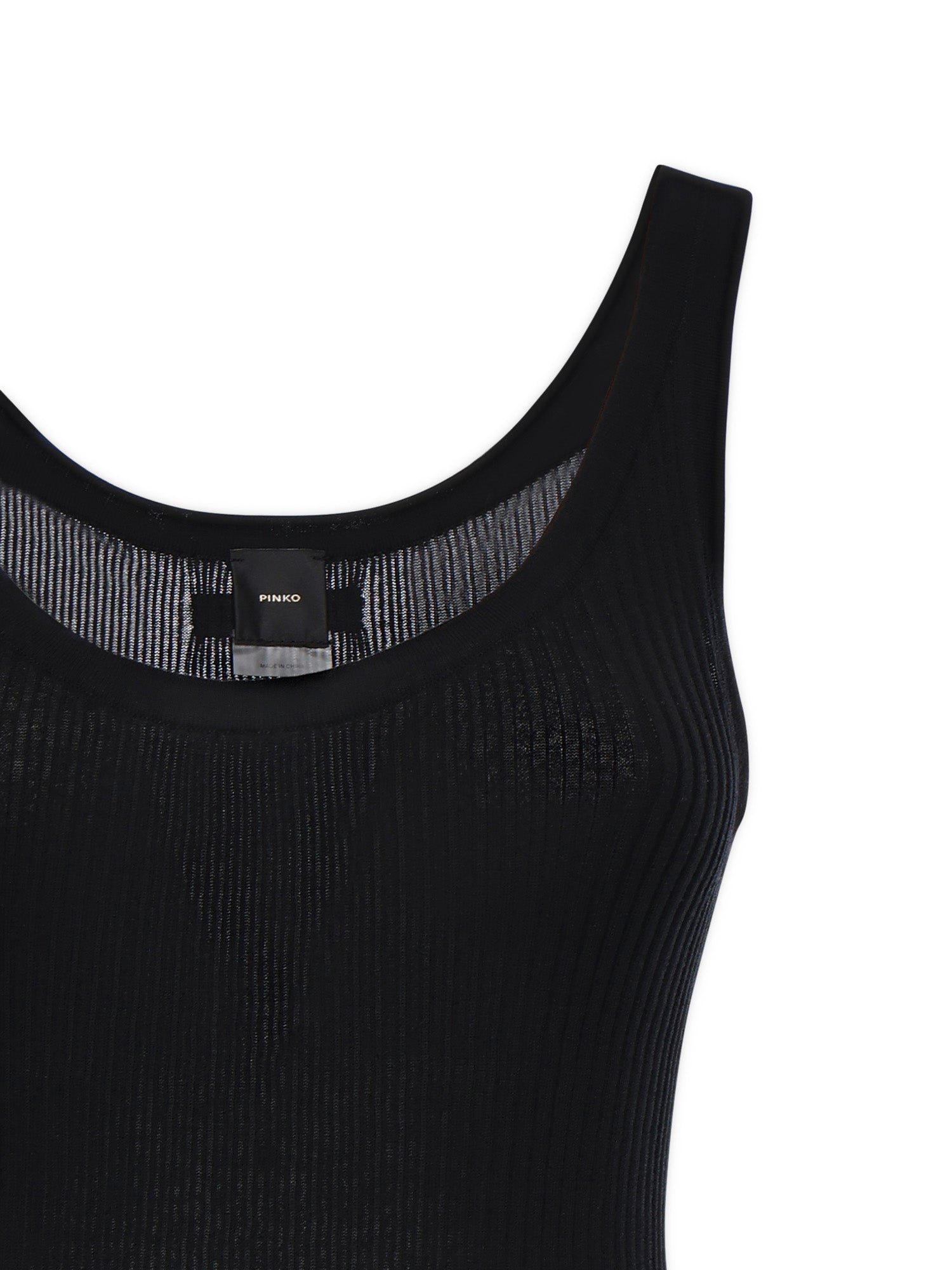 Top a costine con logo 106323 A343Z99 PINKO 
