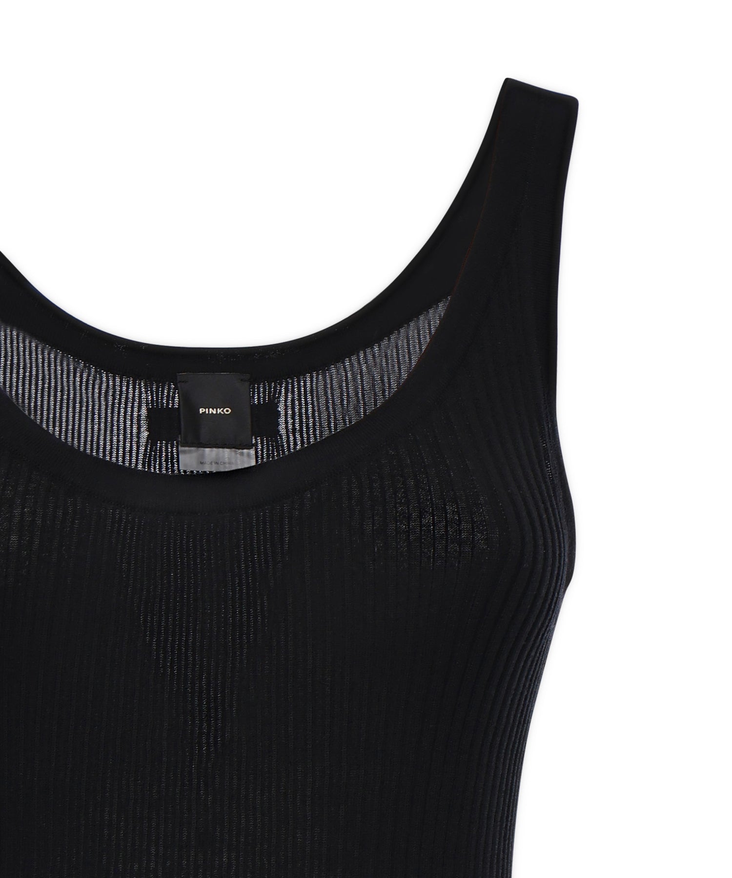 Top a costine con logo 106323 A343Z99 PINKO 