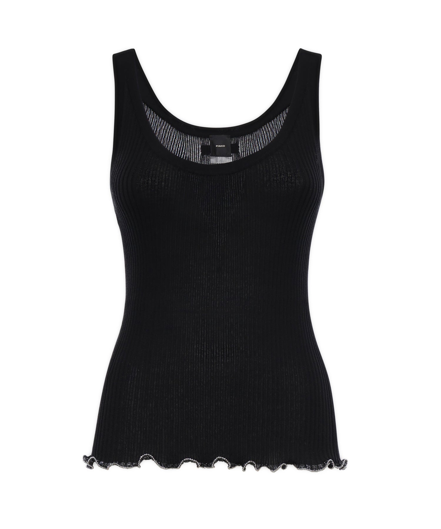 Top a costine con logo 106323 A343Z99 PINKO 