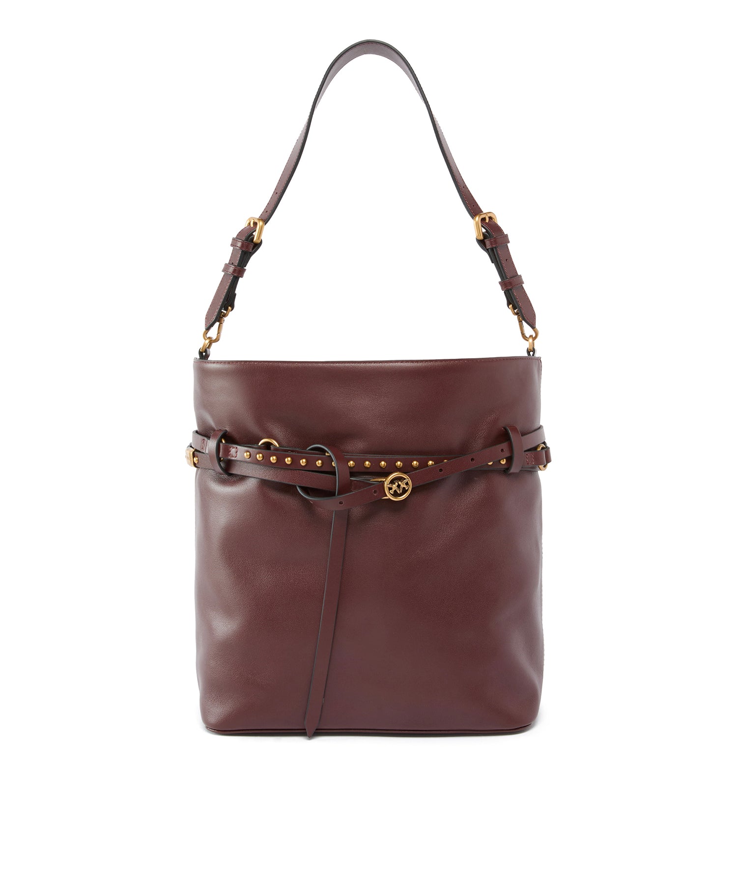 Borsa a spalla media Bucket Belt Bag in pelle 106339 A0QOR49Q PINKO 