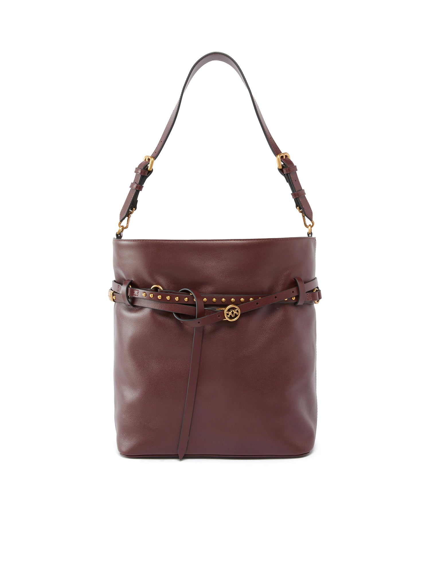 Borsa a spalla media Bucket Belt Bag in pelle 106339 A0QOR49Q PINKO 