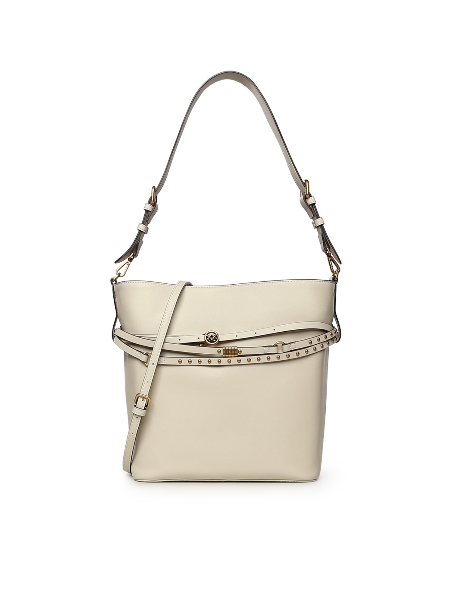 Borsa a spalla media Bucket Belt Bag in pelle 106339 A0QOZ14Q PINKO 