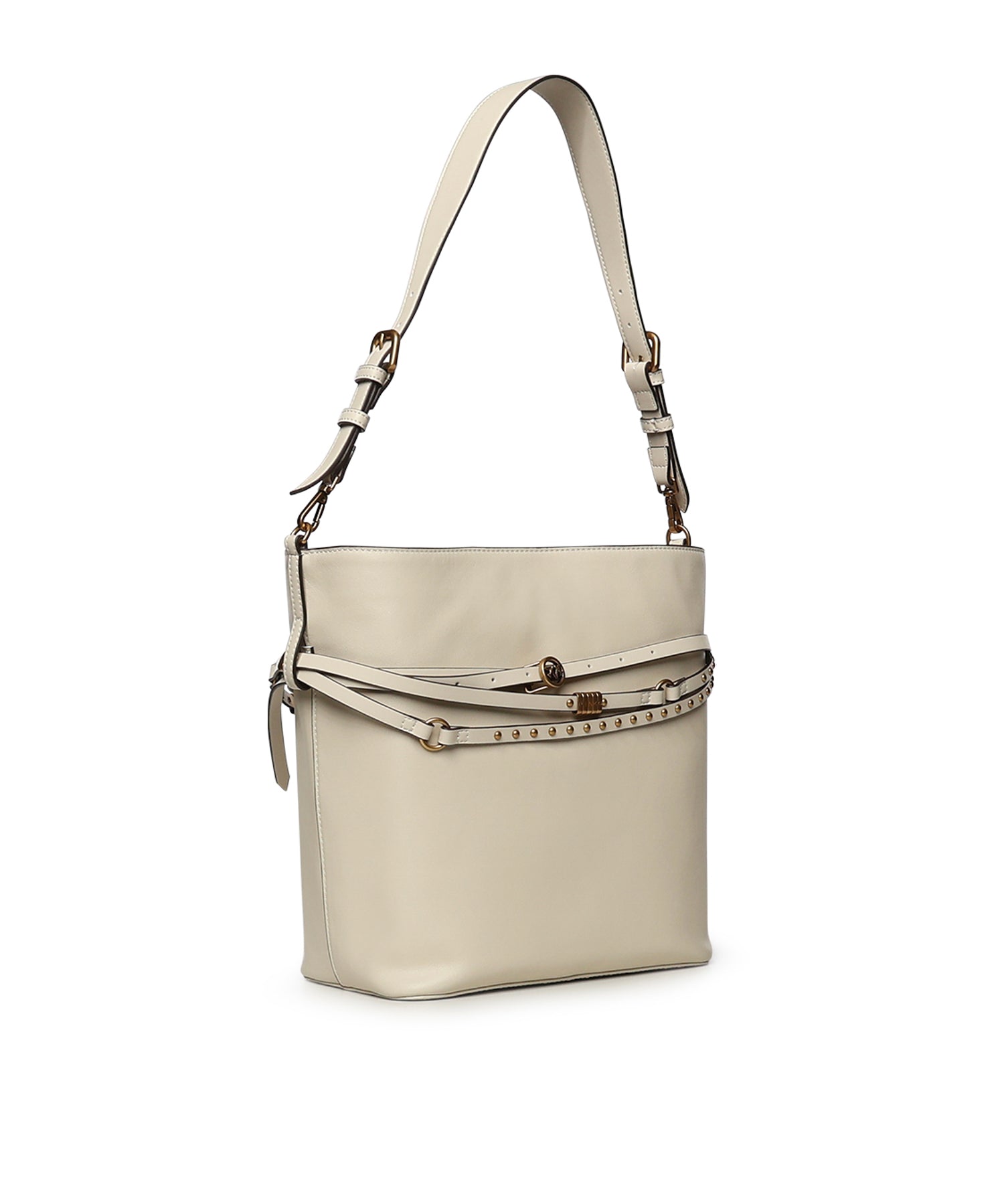Borsa a spalla media Bucket Belt Bag in pelle 106339 A0QOZ14Q PINKO 