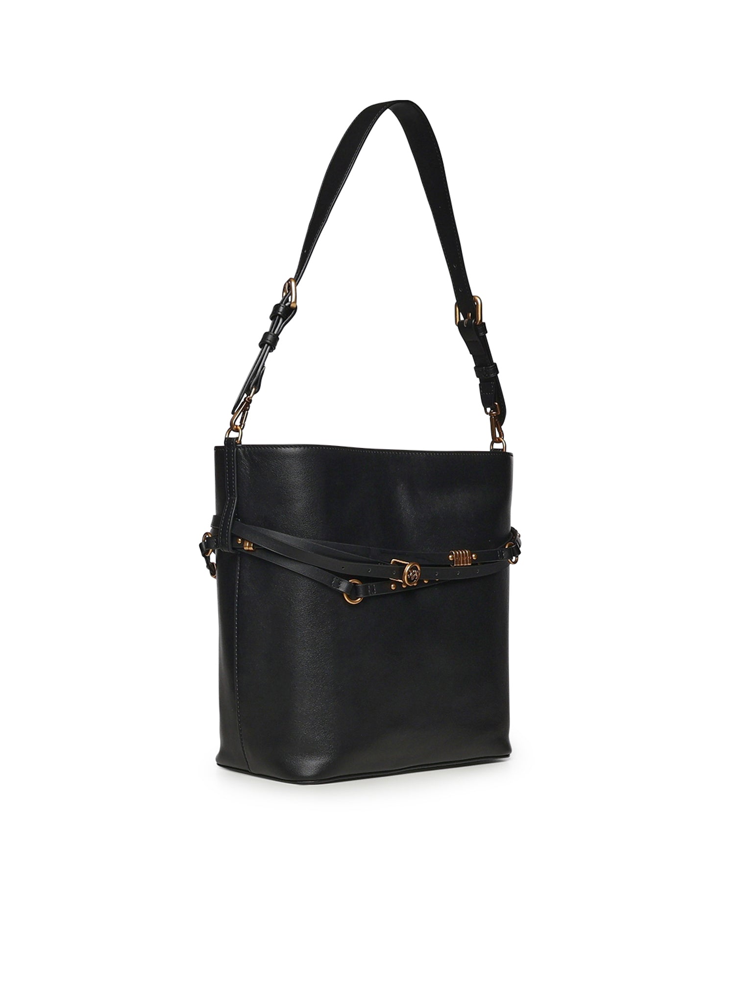 Borsa a spalla media Bucket Belt Bag in pelle 106339 A0QOZ99Q PINKO 