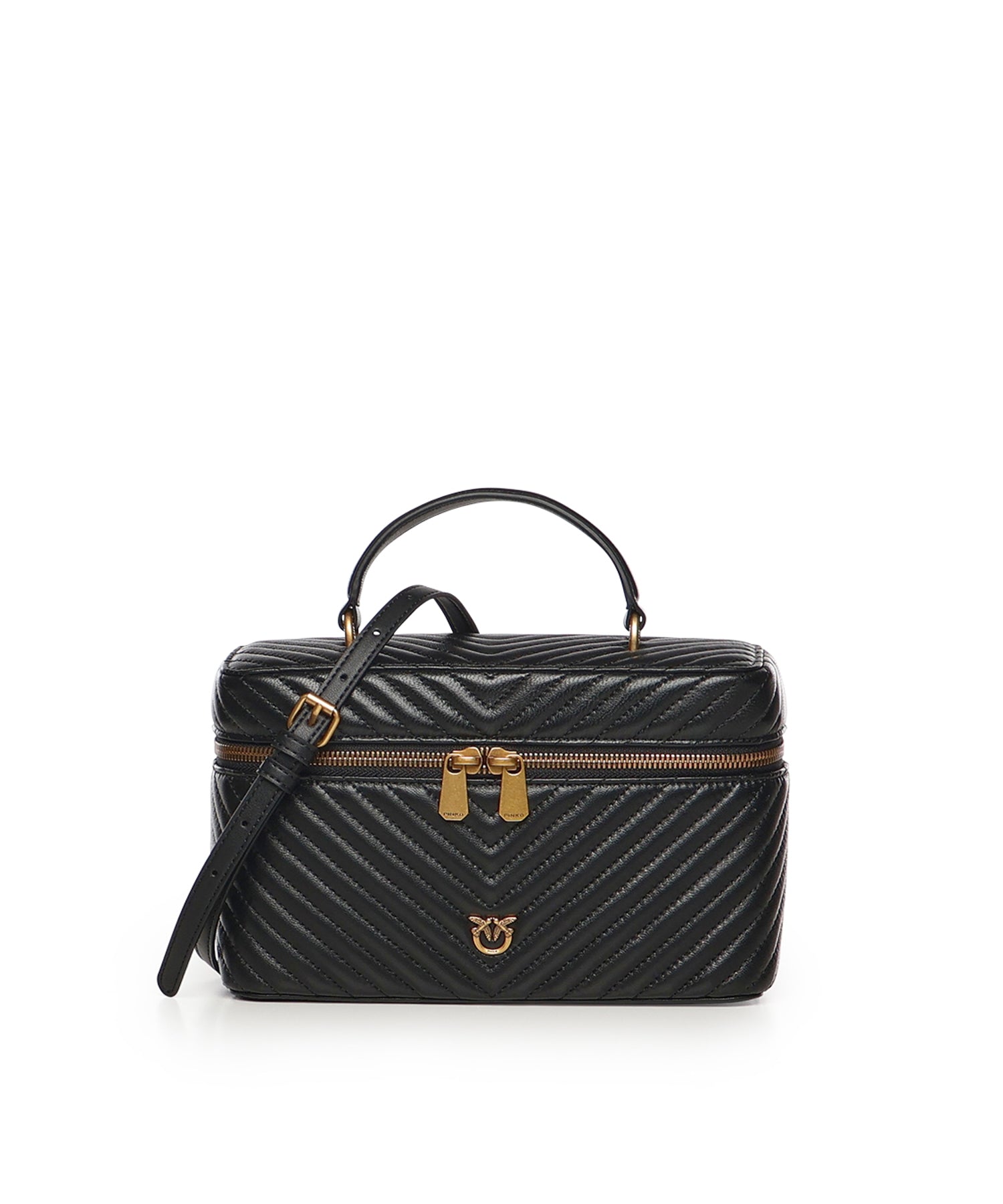 Beauty case a tracolla in nappa chevron 106348 A0GKZ99Q PINKO 