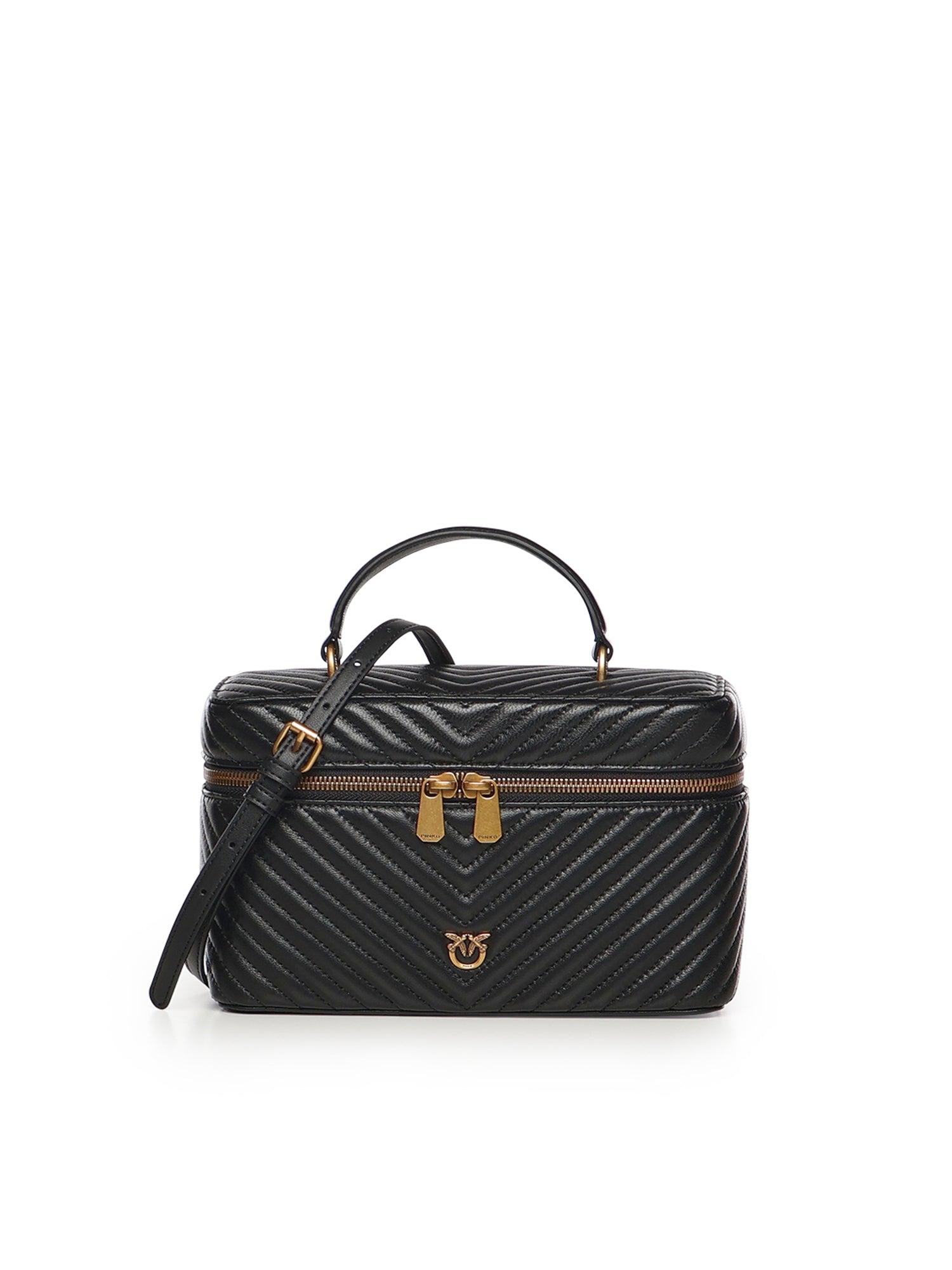 Beauty case a tracolla in nappa chevron 106348 A0GKZ99Q PINKO 