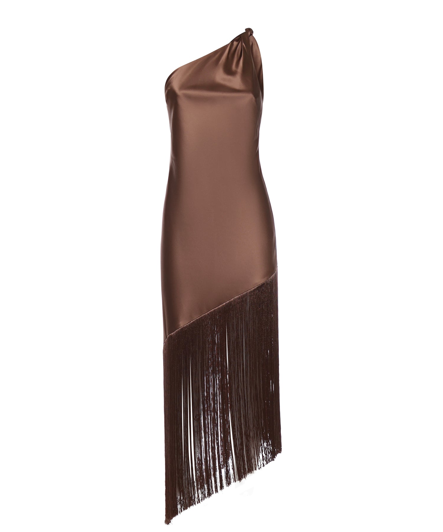 Abito in satin con frange 106352 A33DL50 PINKO 
