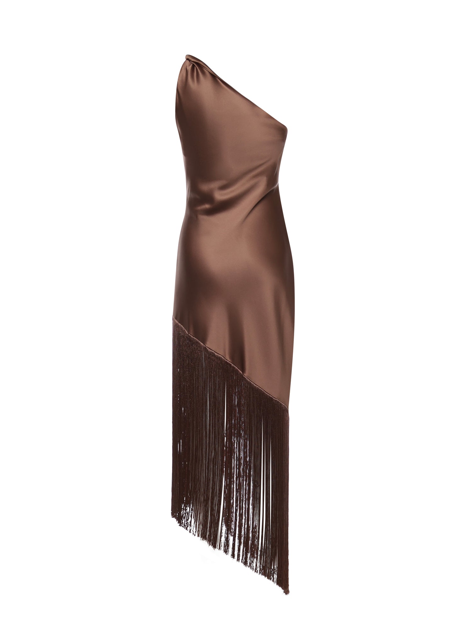 Abito in satin con frange 106352 A33DL50 PINKO 