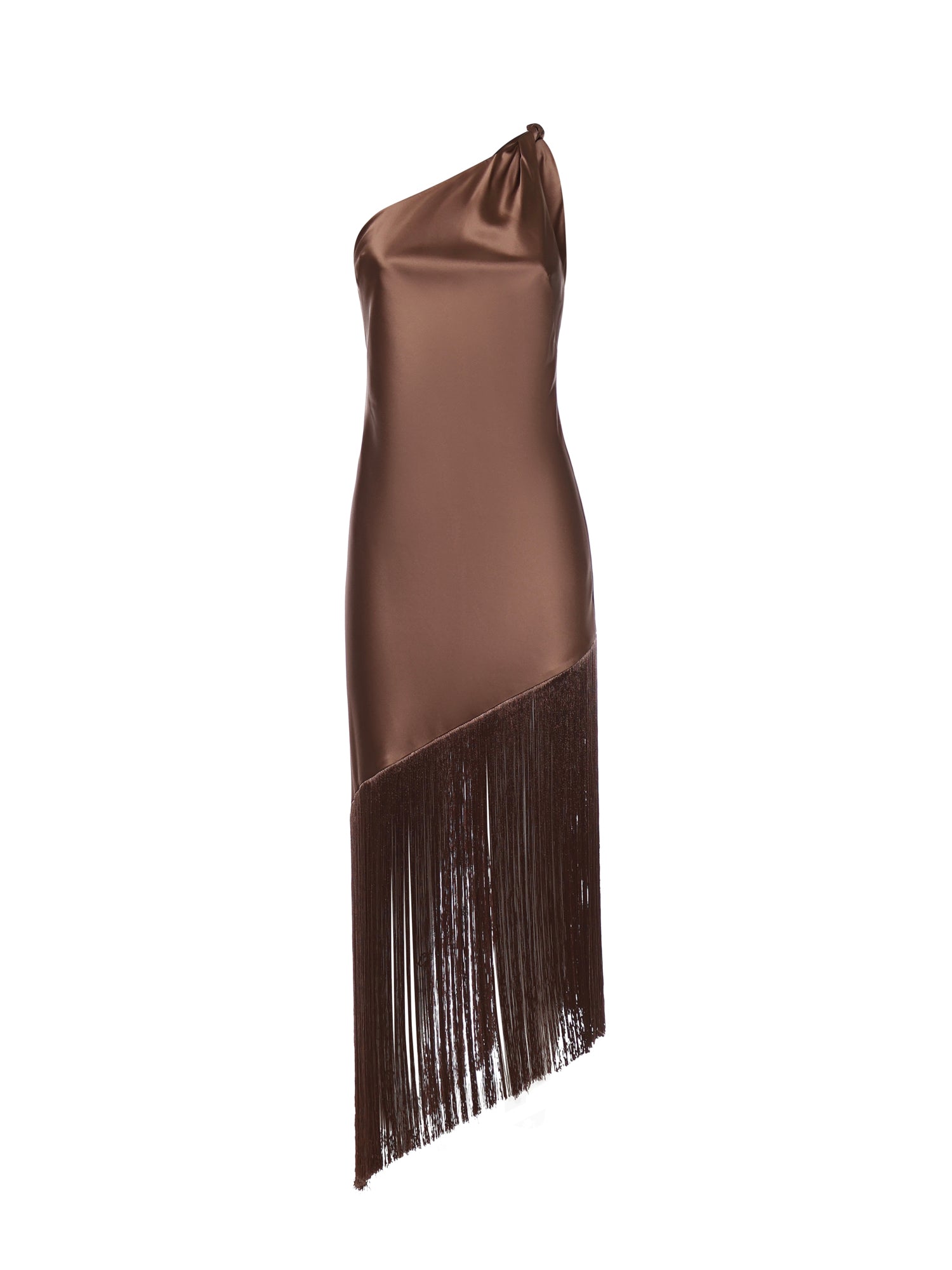 Abito in satin con frange 106352 A33DL50 PINKO 