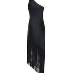 Abito in satin con frange 106352 A33DZ99 PINKO 