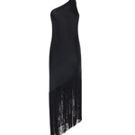 Abito in satin con frange 106352 A33DZ99 PINKO 