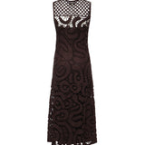 Abito midi senza maniche in crochet geometrico 106361 A354M05 PINKO 