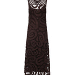 Abito midi senza maniche in crochet geometrico 106361 A354M05 PINKO 