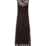 Abito midi senza maniche in crochet geometrico 106361 A354M05 PINKO 