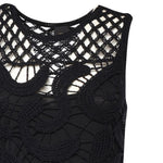 Abito midi senza maniche in crochet geometrico 106361 A354Z99 PINKO 