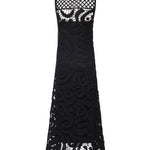 Abito midi senza maniche in crochet geometrico 106361 A354Z99 PINKO 