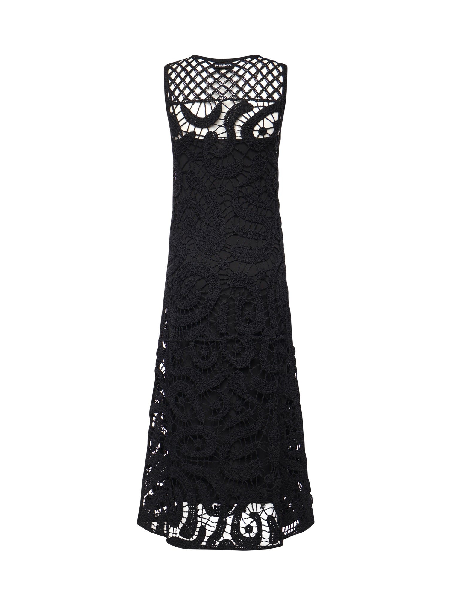 Abito midi senza maniche in crochet geometrico 106361 A354Z99 PINKO 