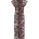 Abito midi a tubino con stampa animalier 106371 A356ZC8 PINKO 