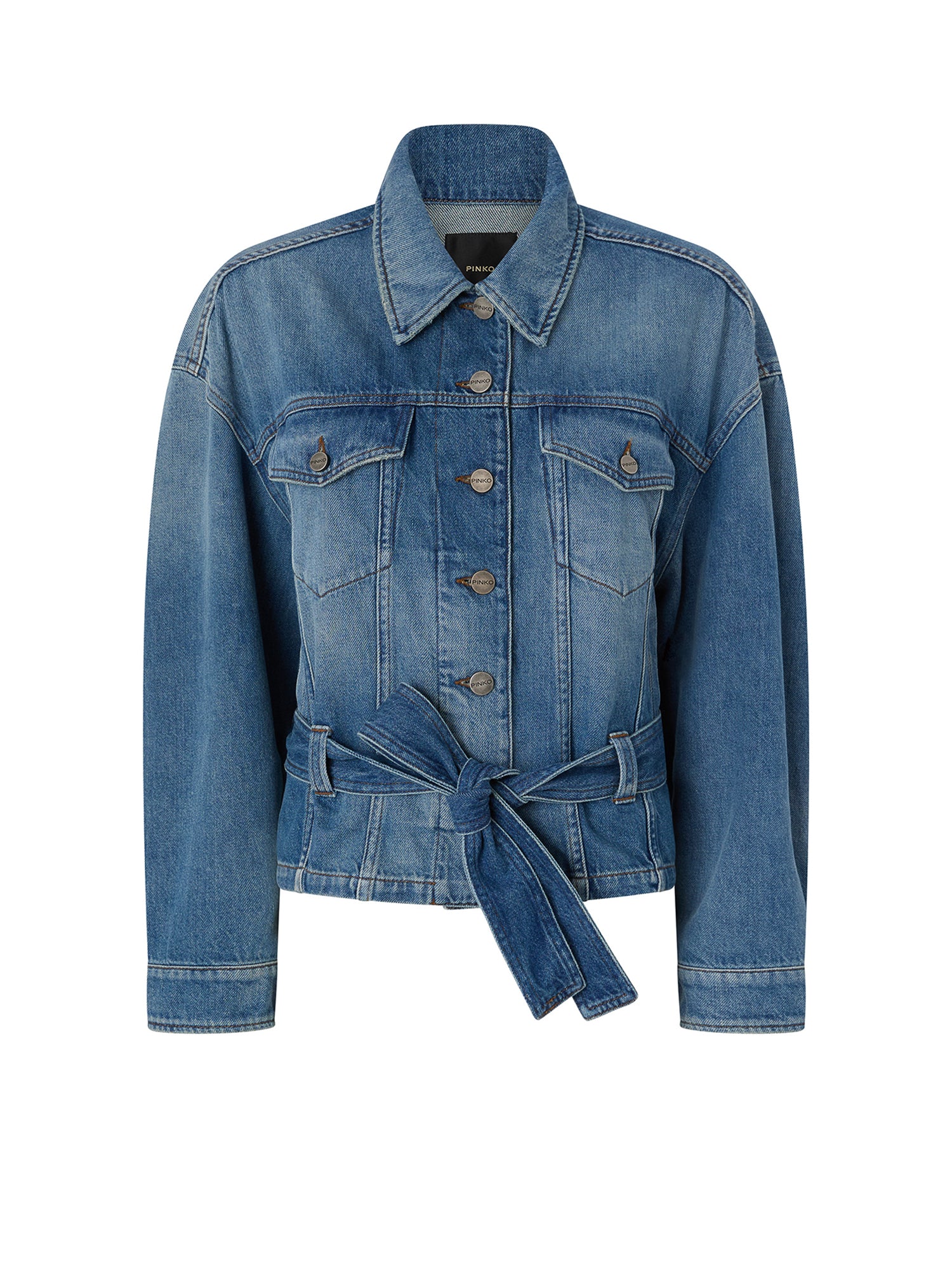 Giubbino in denim con cintura 106389 A341PJV PINKO 