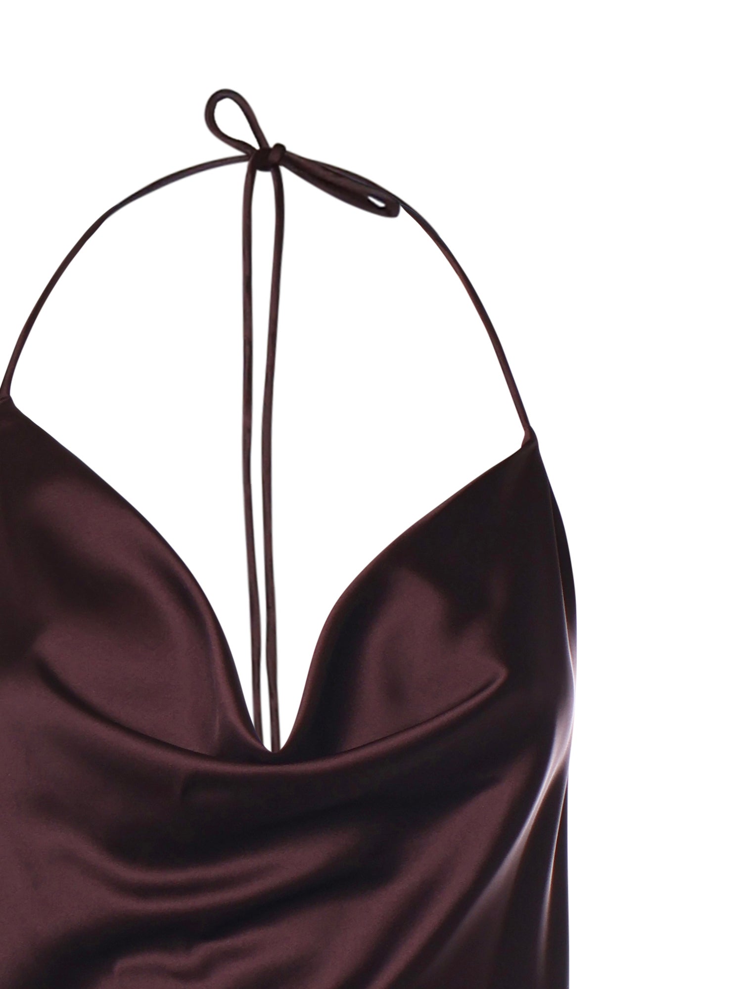 Abito asimmetrico in satin con frange 106430 A33DR57 PINKO 