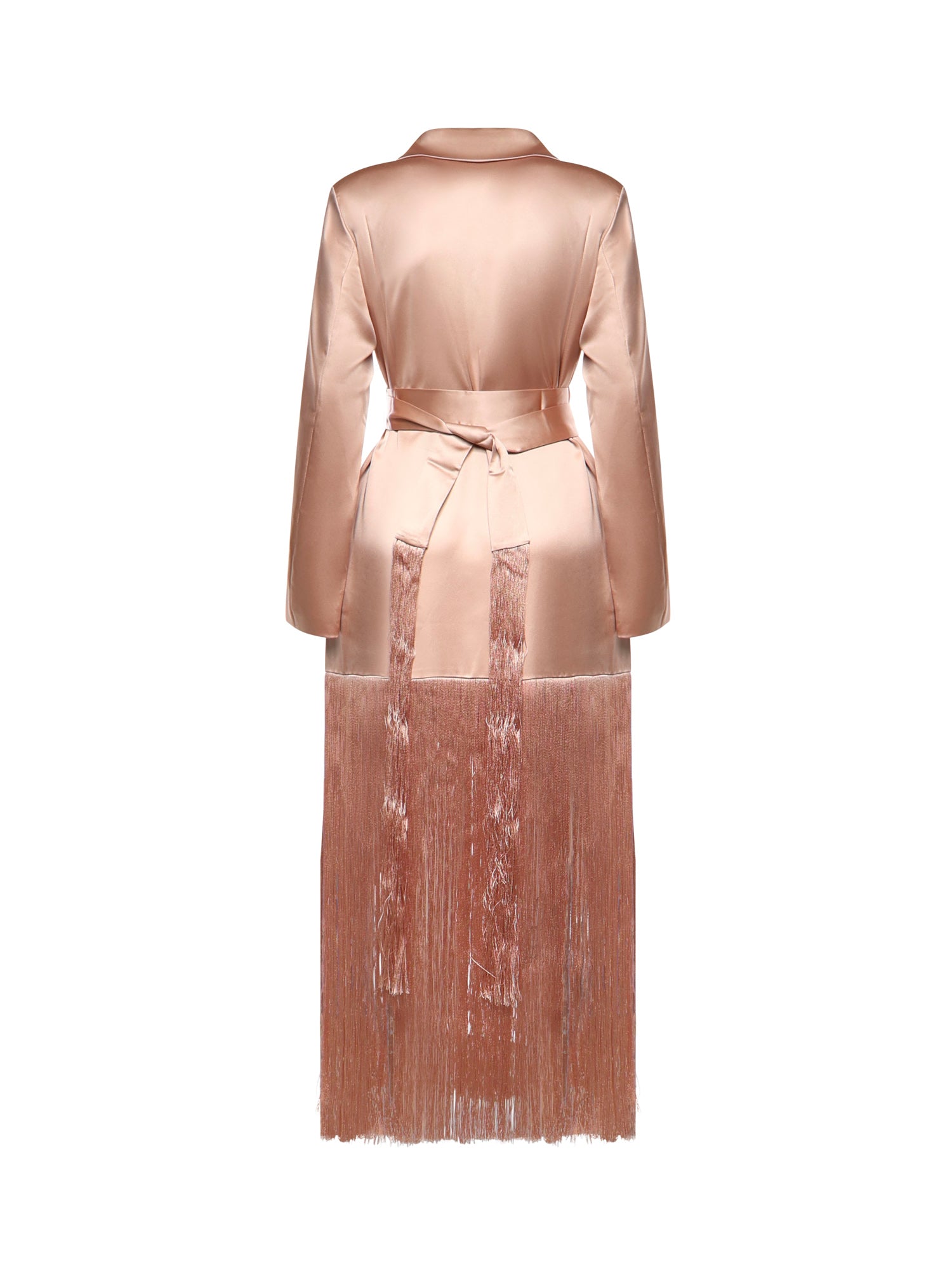 Trench in satin con frange 106431 A33DQ35 PINKO 