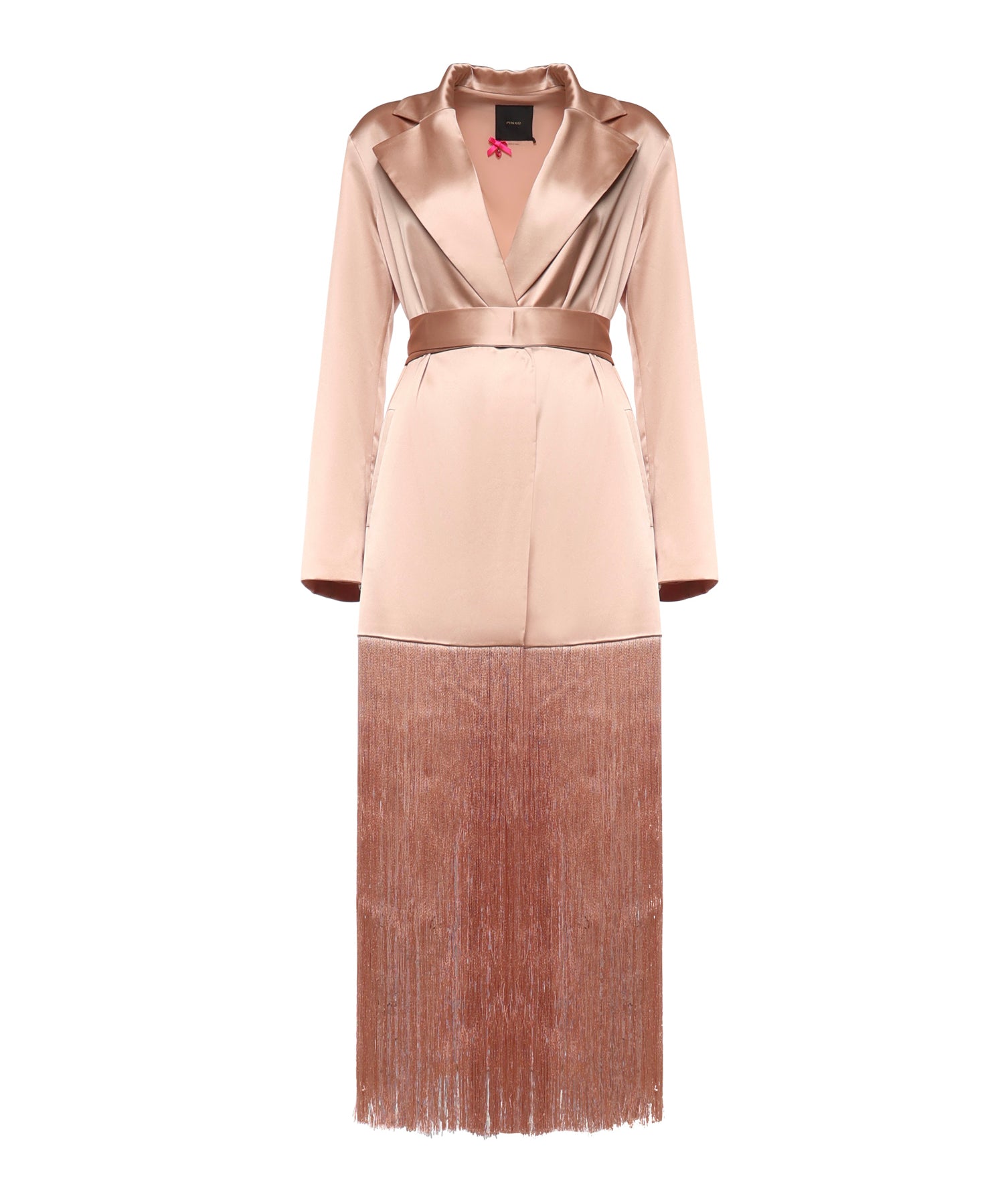 Trench in satin con frange 106431 A33DQ35 PINKO 