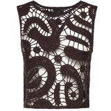 Top smanicato crochet geometrico 106438 A354M05 PINKO 
