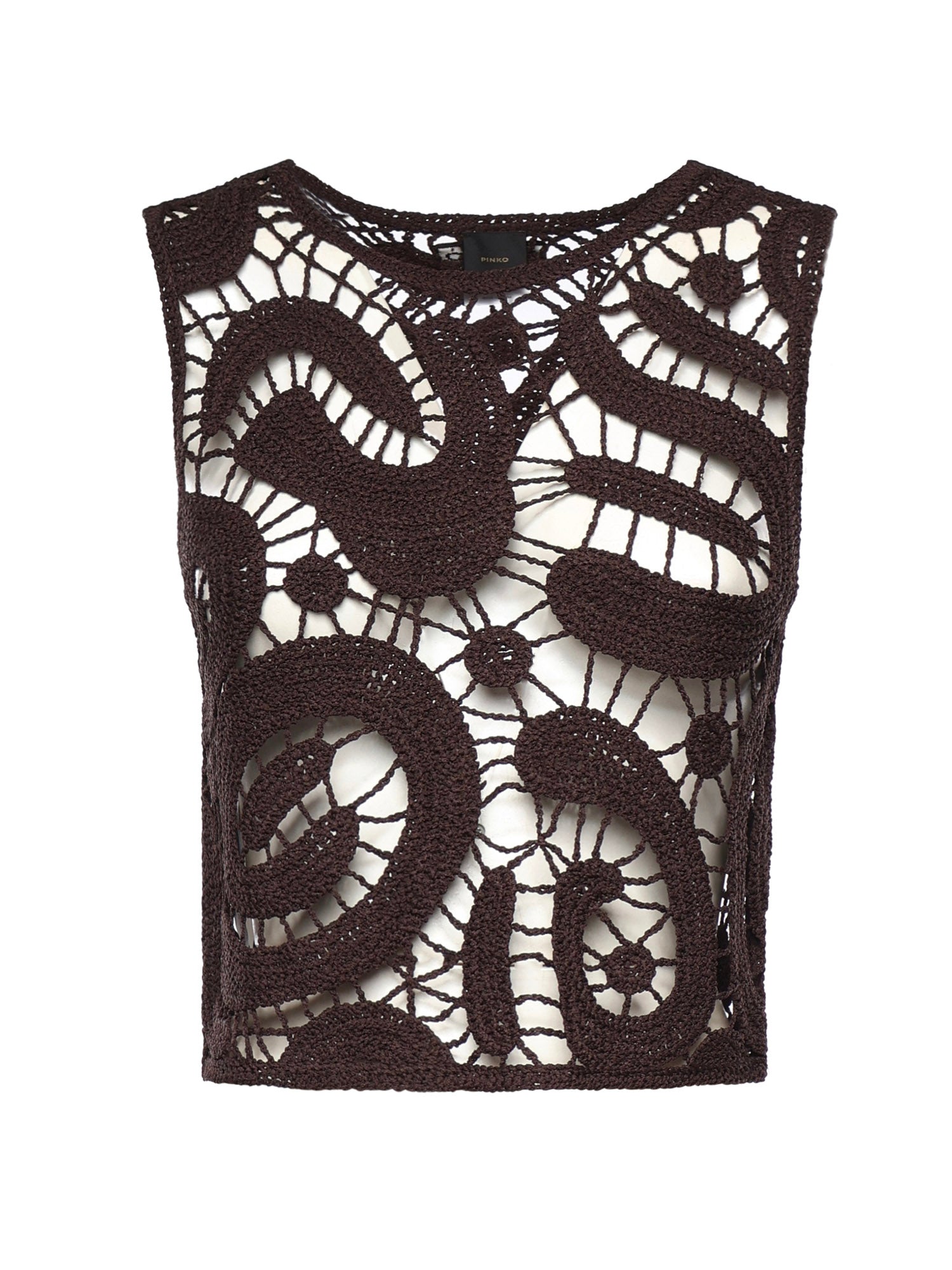 Top smanicato crochet geometrico 106438 A354M05 PINKO 