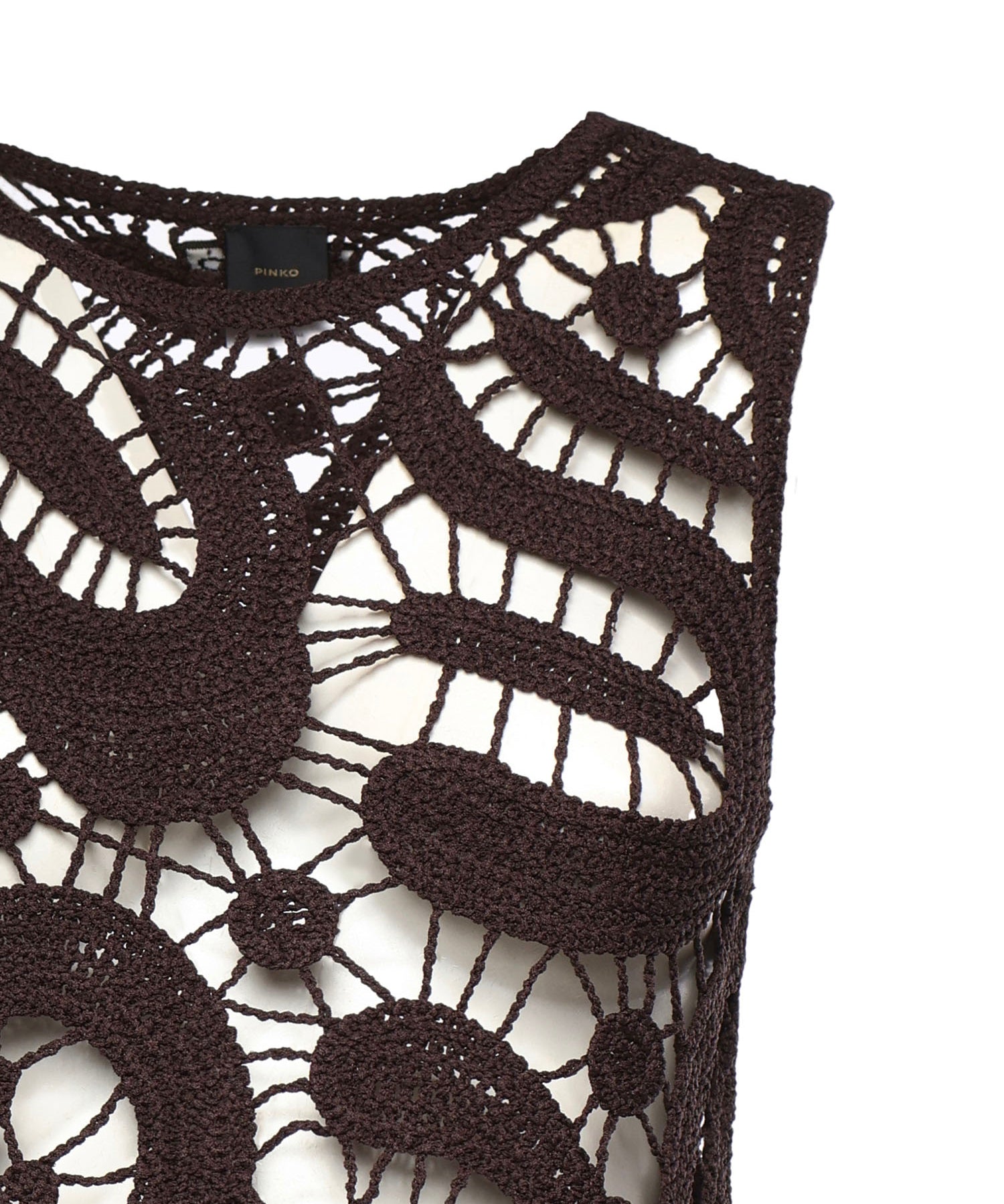 Top smanicato crochet geometrico 106438 A354M05 PINKO 