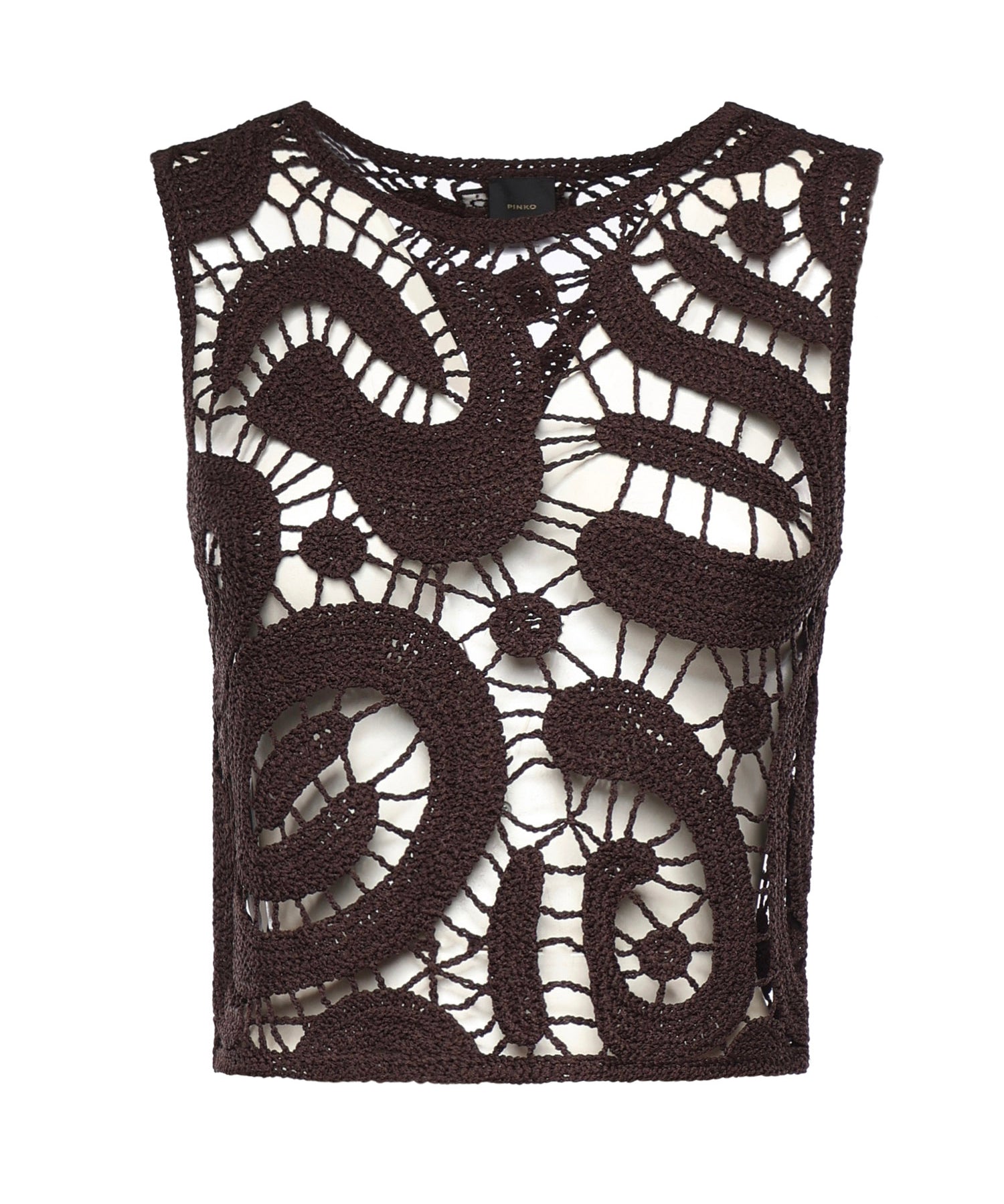 Top smanicato crochet geometrico 106438 A354M05 PINKO 