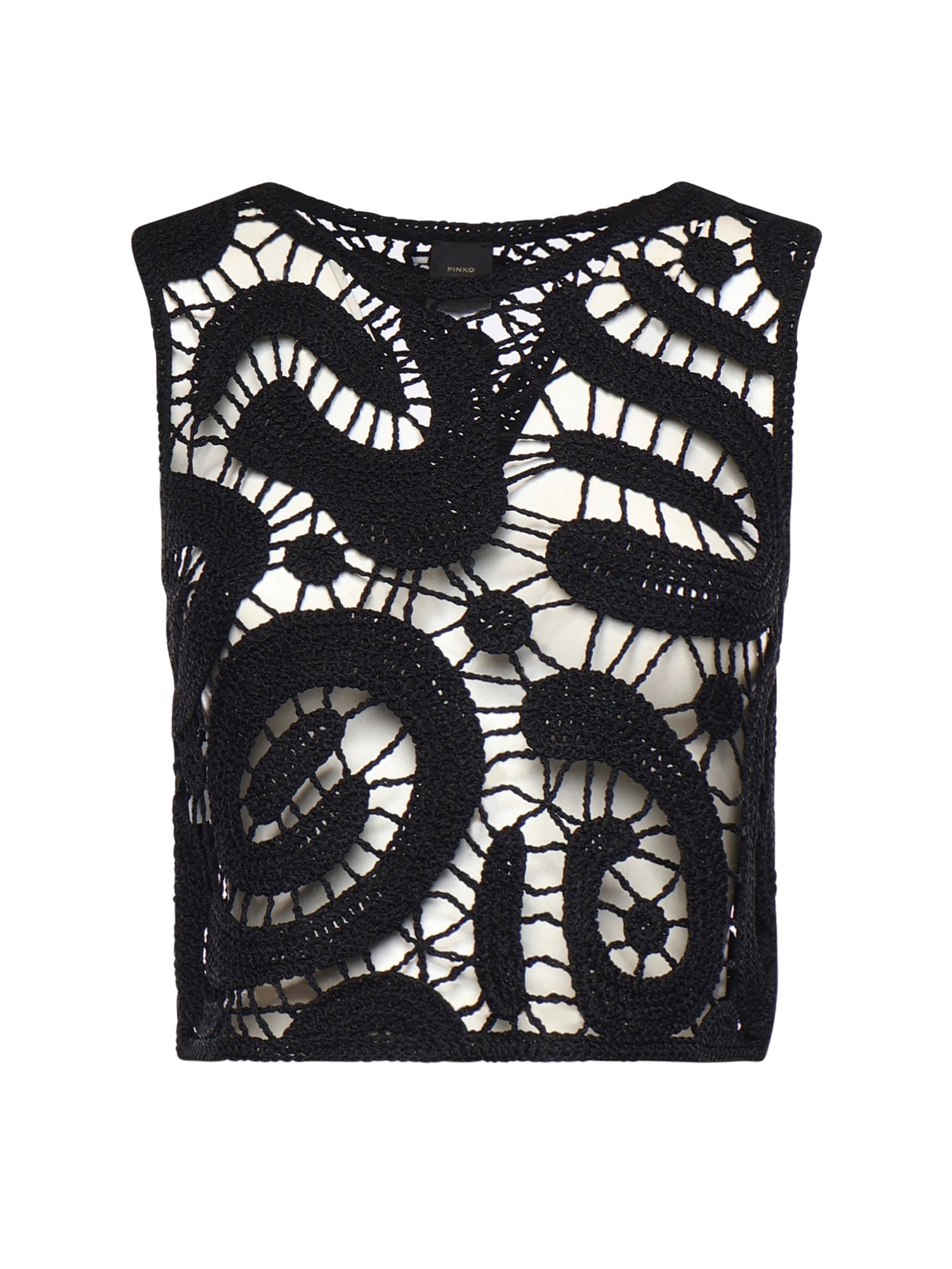 Top smanicato crochet geometrico 106438 A354Z99 PINKO 