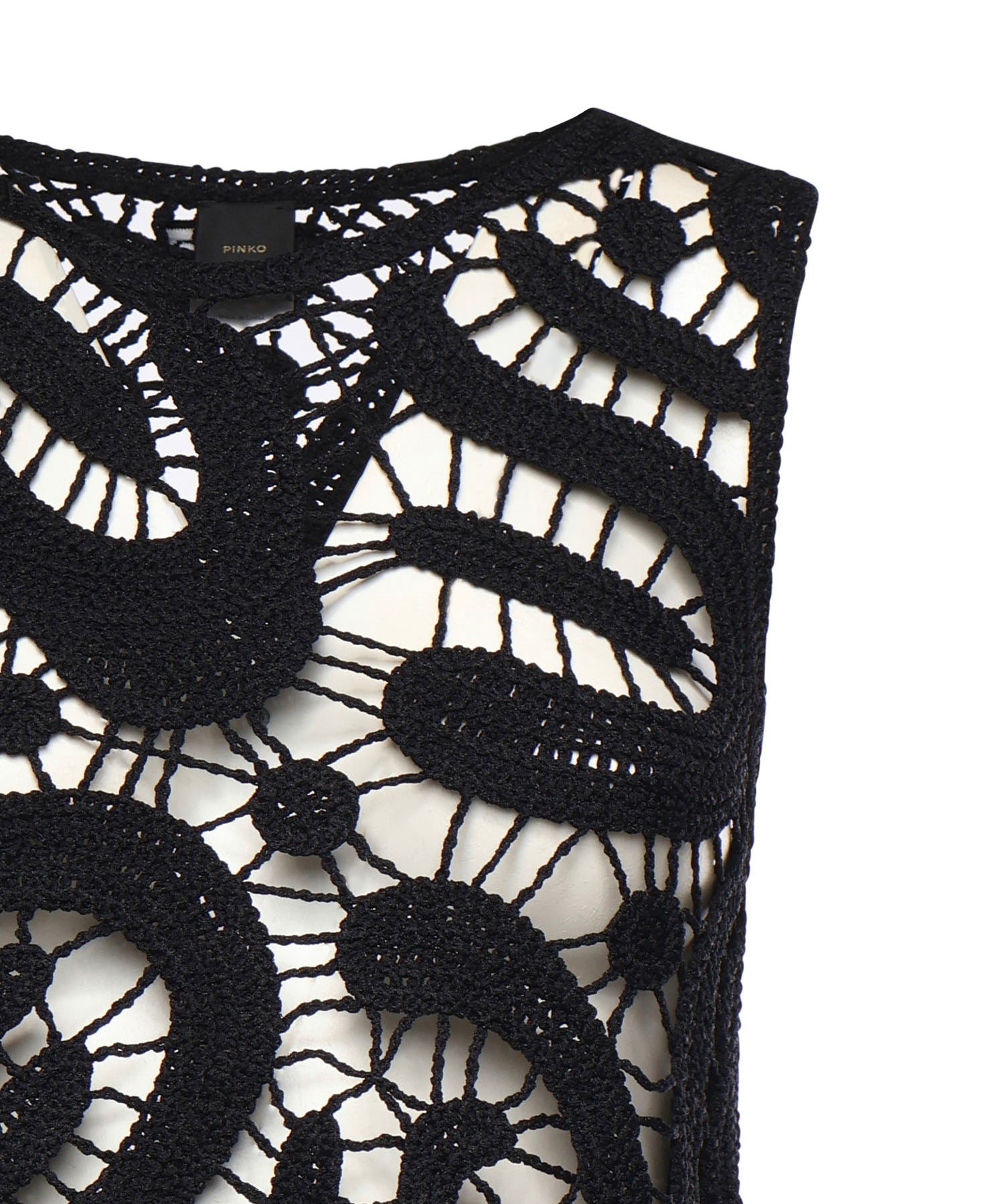 Top smanicato crochet geometrico 106438 A354Z99 PINKO 
