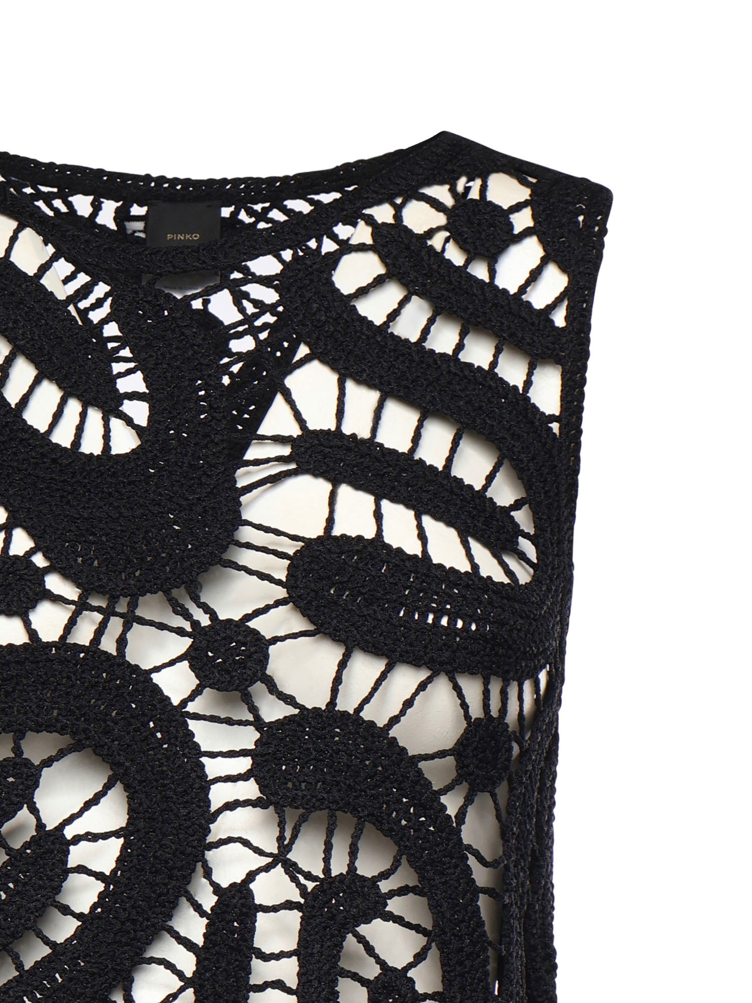 Top smanicato crochet geometrico 106438 A354Z99 PINKO 