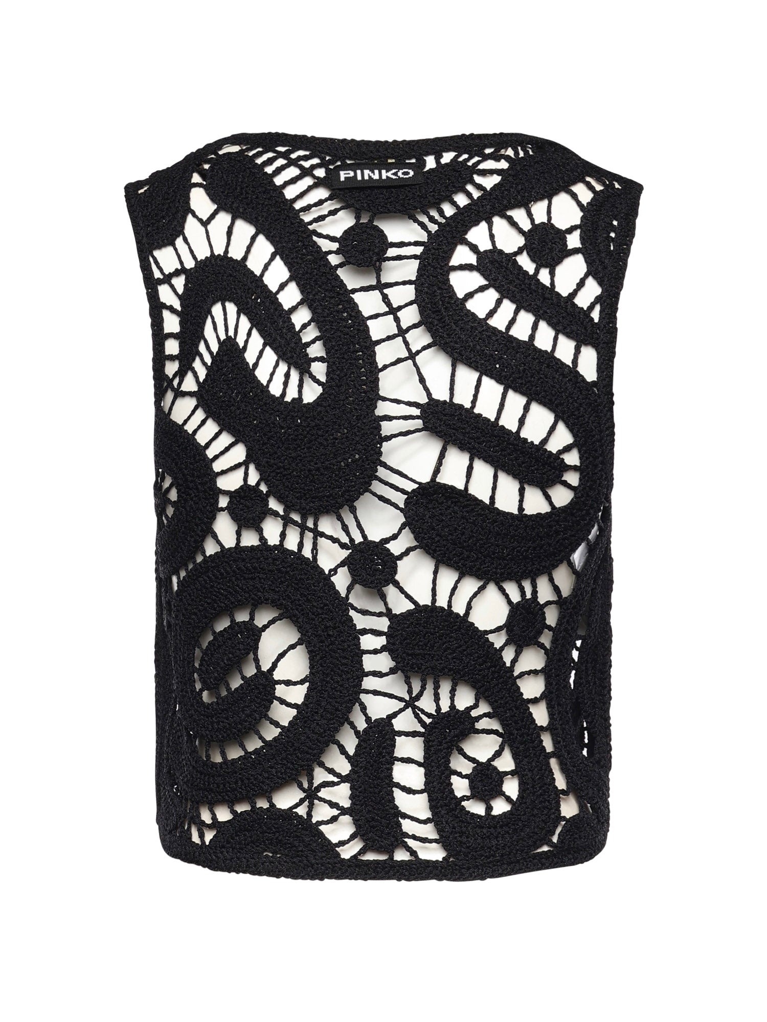Top smanicato crochet geometrico 106438 A354Z99 PINKO 