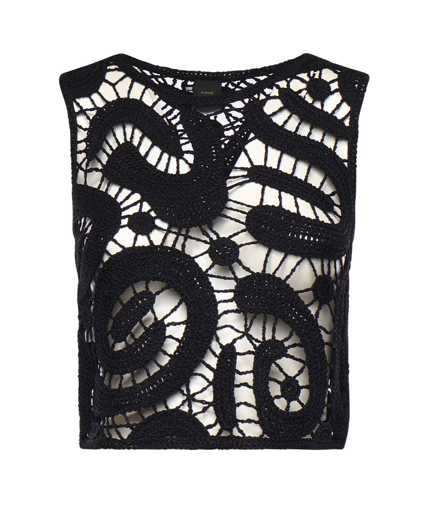 Top smanicato crochet geometrico 106438 A354Z99 PINKO 