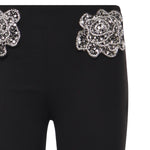 Pantaloni con rose gioiello ricamate 106445 A31PZ99 PINKO 