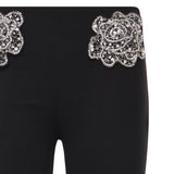 Pantaloni con rose gioiello ricamate 106445 A31PZ99 PINKO 