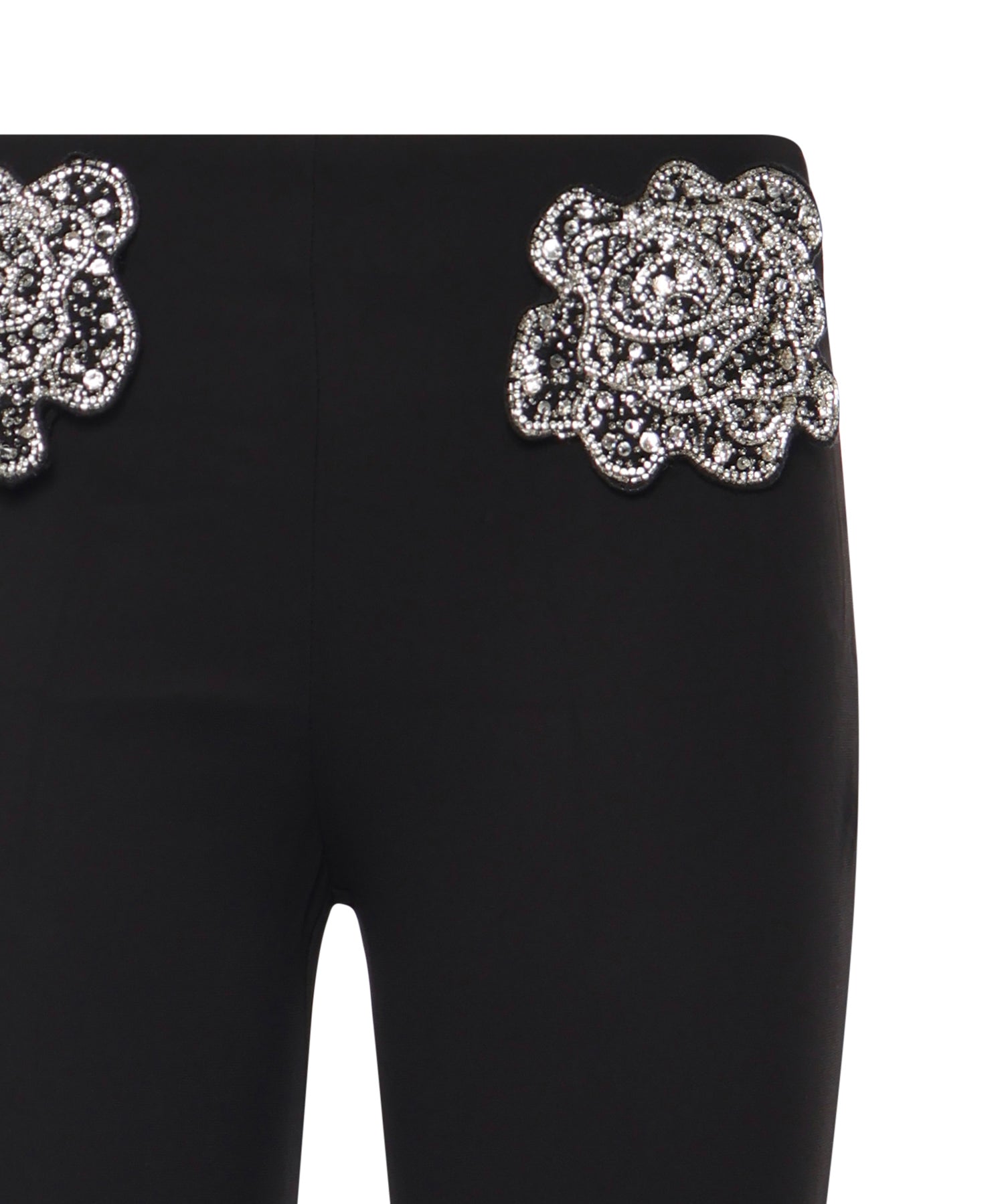 Pantaloni con rose gioiello ricamate 106445 A31PZ99 PINKO 