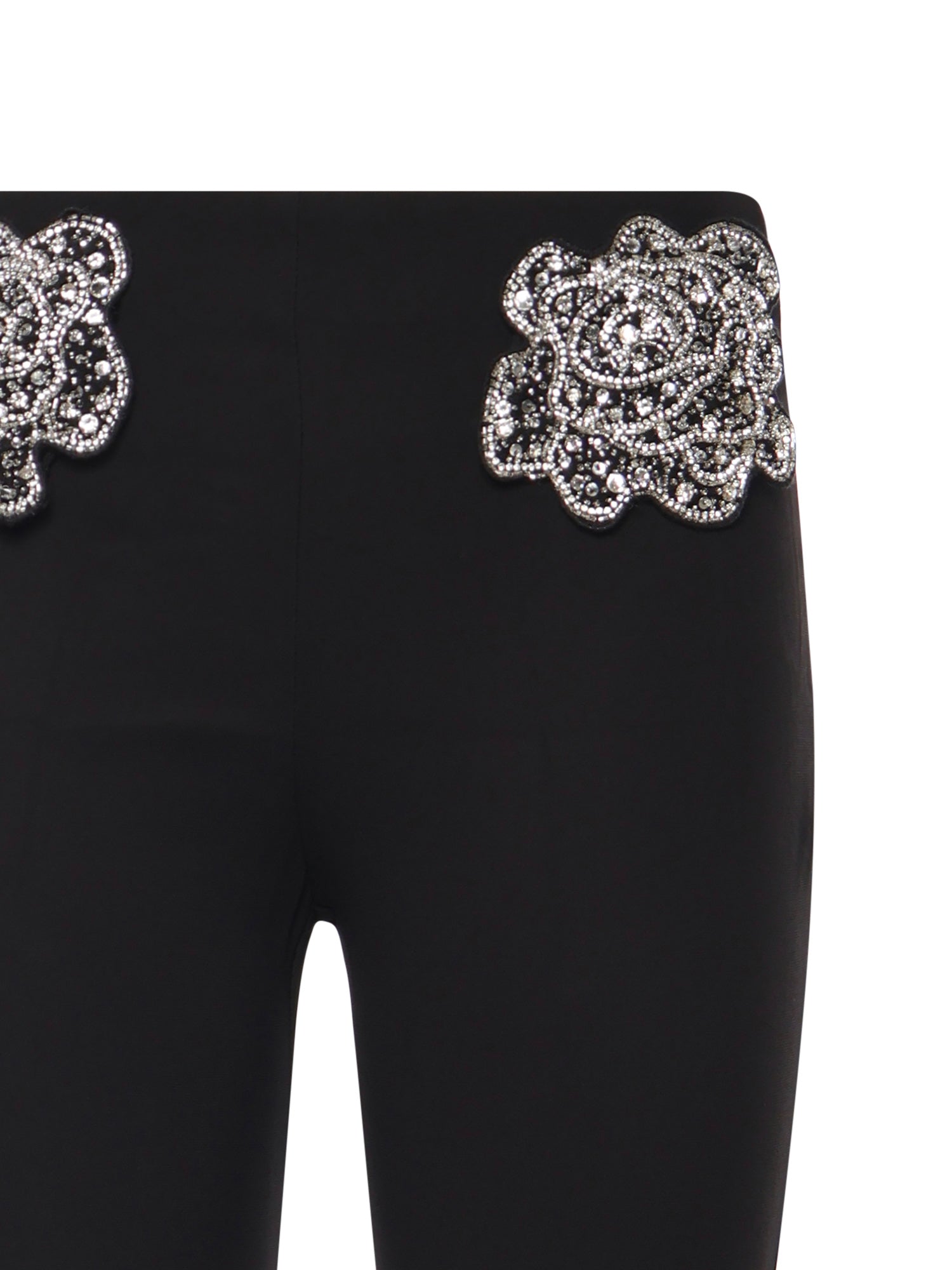 Pantaloni con rose gioiello ricamate 106445 A31PZ99 PINKO 