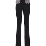 Pantaloni con rose gioiello ricamate 106445 A31PZ99 PINKO 