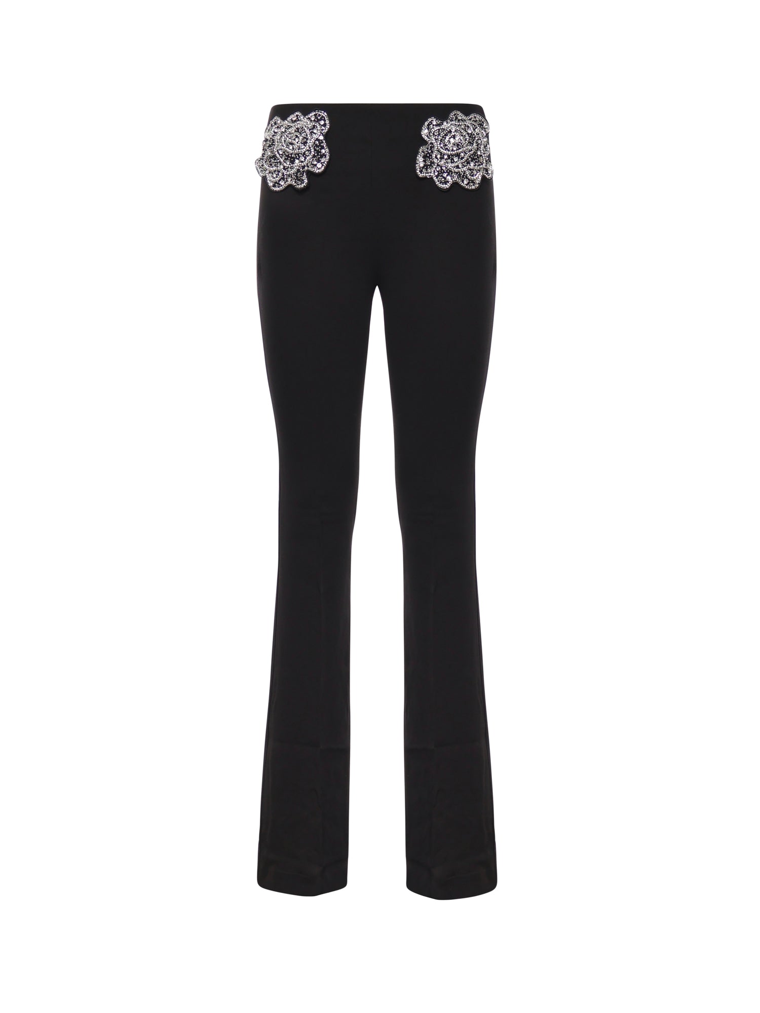 Pantaloni con rose gioiello ricamate 106445 A31PZ99 PINKO 