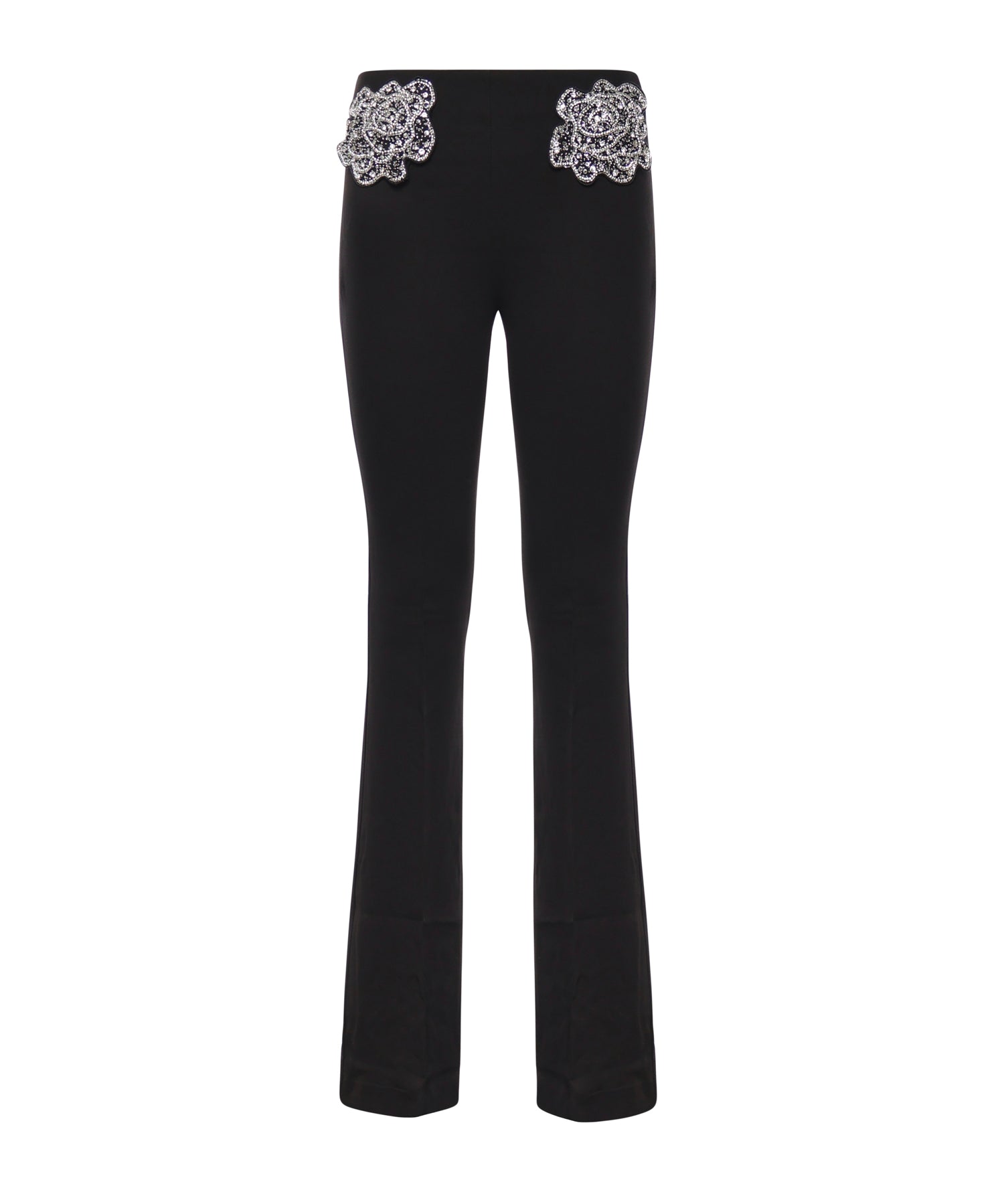 Pantaloni con rose gioiello ricamate 106445 A31PZ99 PINKO 