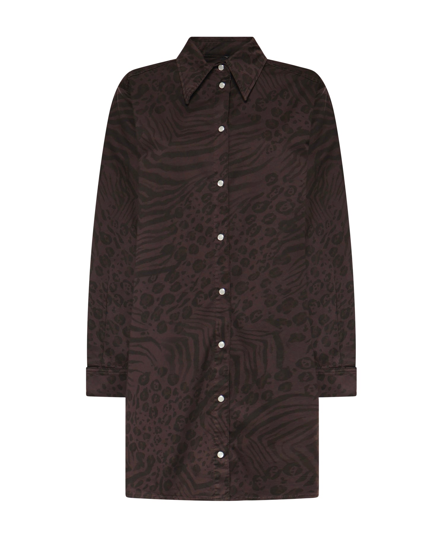 Abito chemisier con stampa animalier 106446 A35AM28 PINKO 