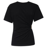 T-shirt Mary con drappeggio 106455 A35DZ99 PINKO 